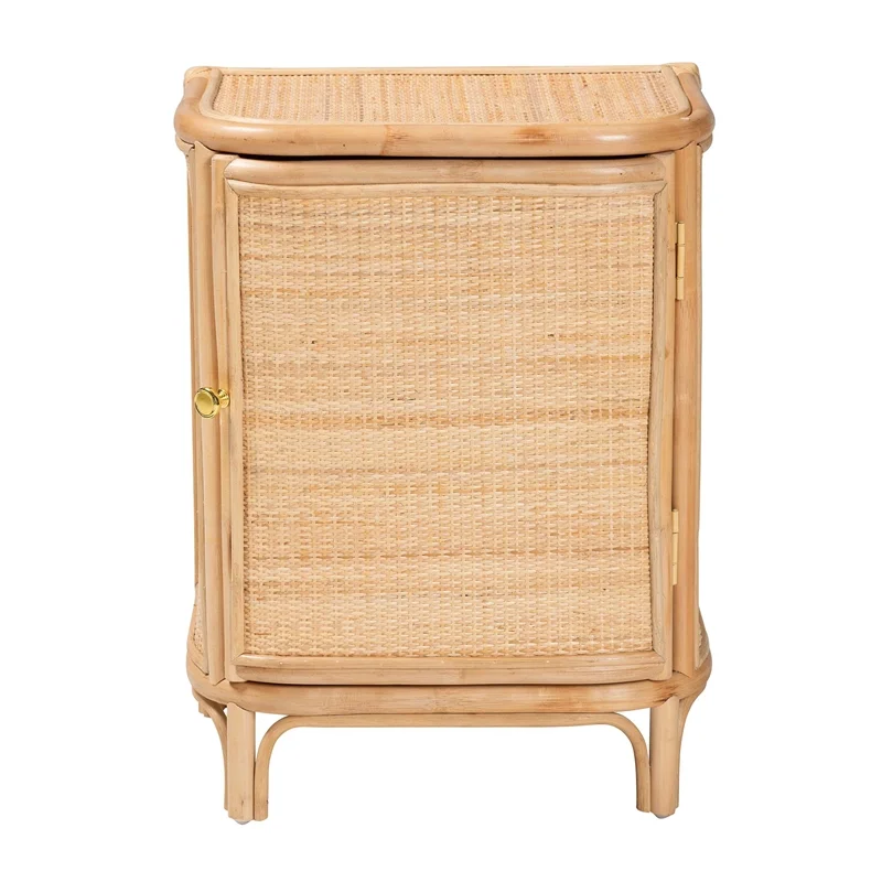 bali & pari Kiara Bohemian Natural Rattan Nightstand