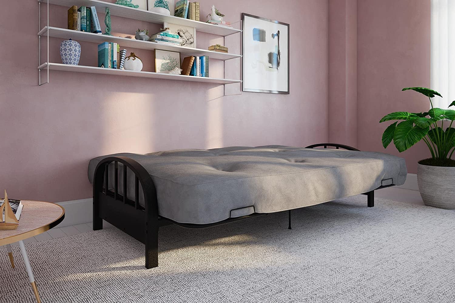 YILAN Aiden Metal Futon Frame, Black Large