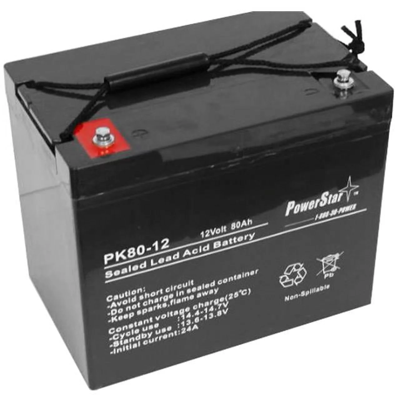 PowerStar PS12-80-69 12V 70Ah BAT-24NF Replacement Battery with Group 24 Deep Cycle