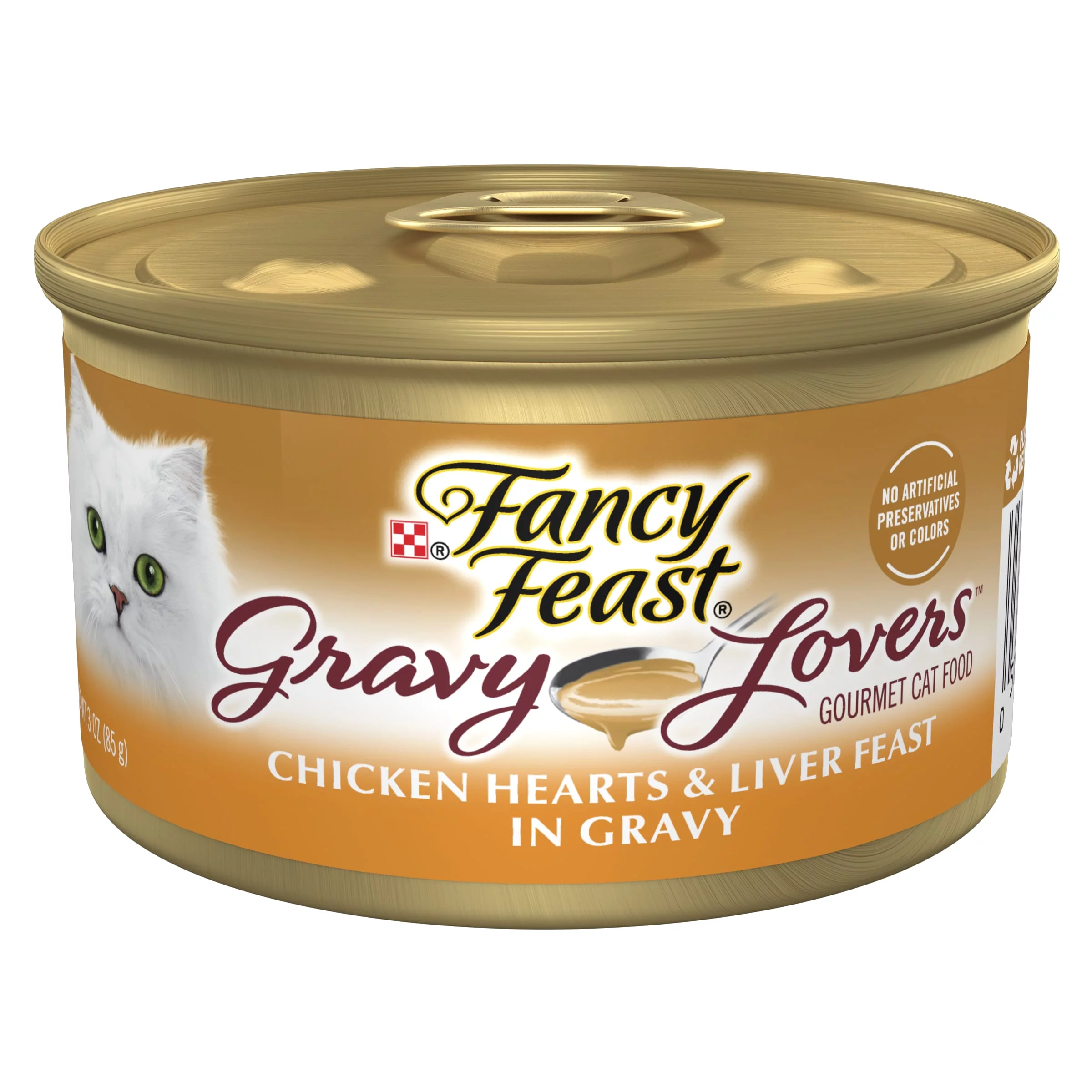 Purina Fancy Feast Gravy Lovers Wet Cat Food for Adult Cats & Kittens, Soft Chicken Heart & Liver, 3 oz Cans (24 Pack)