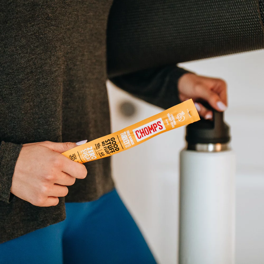 Chomps Free Range Turkey Jerky Sticks, High Protein, Gluten Free, Sugar Free, Whole 30 Approved, 10ct 1.15oz Sticks