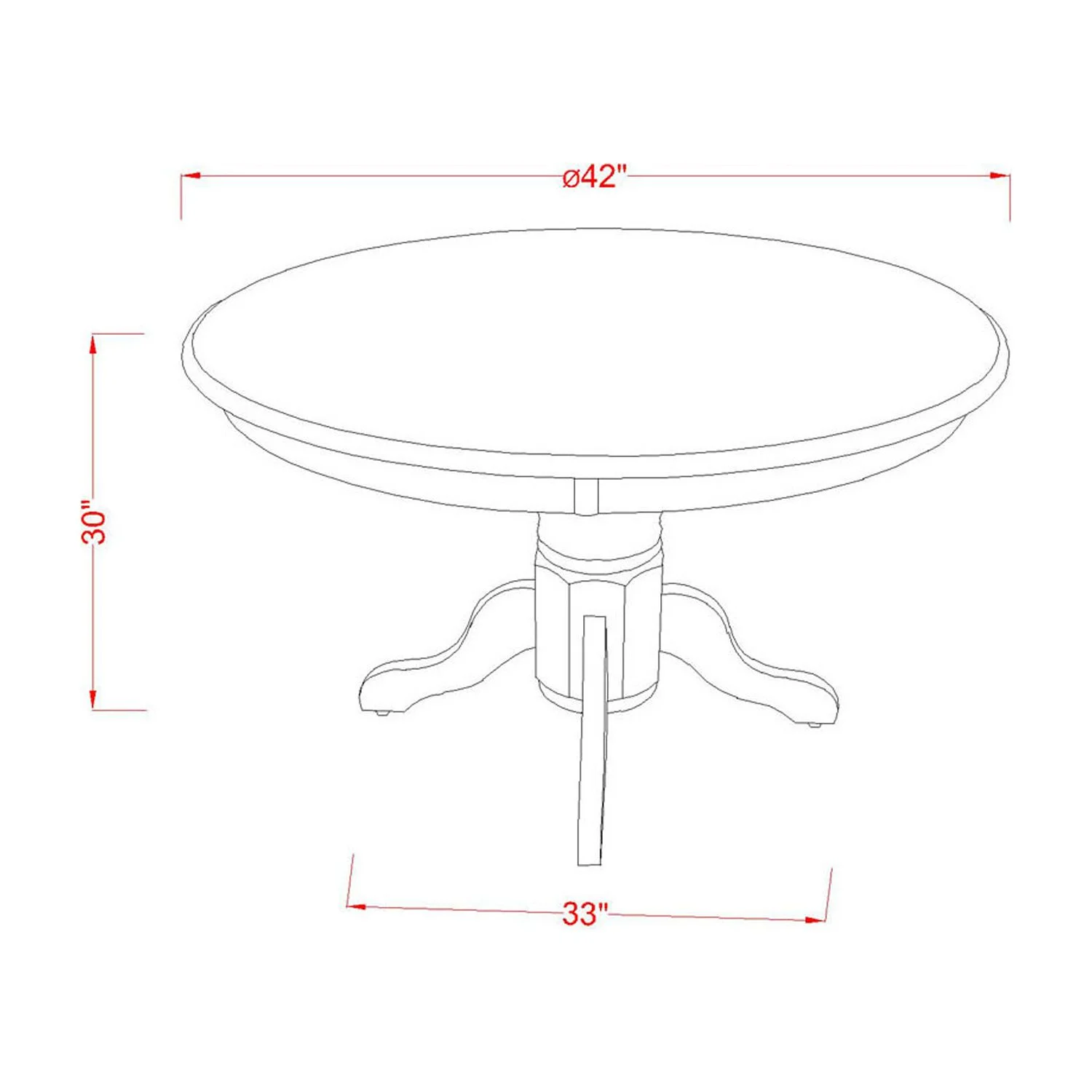 HomeStock Retro Renaissance 3Pc Round 42 Inch Table And 2 Vertical Slatted Chairs