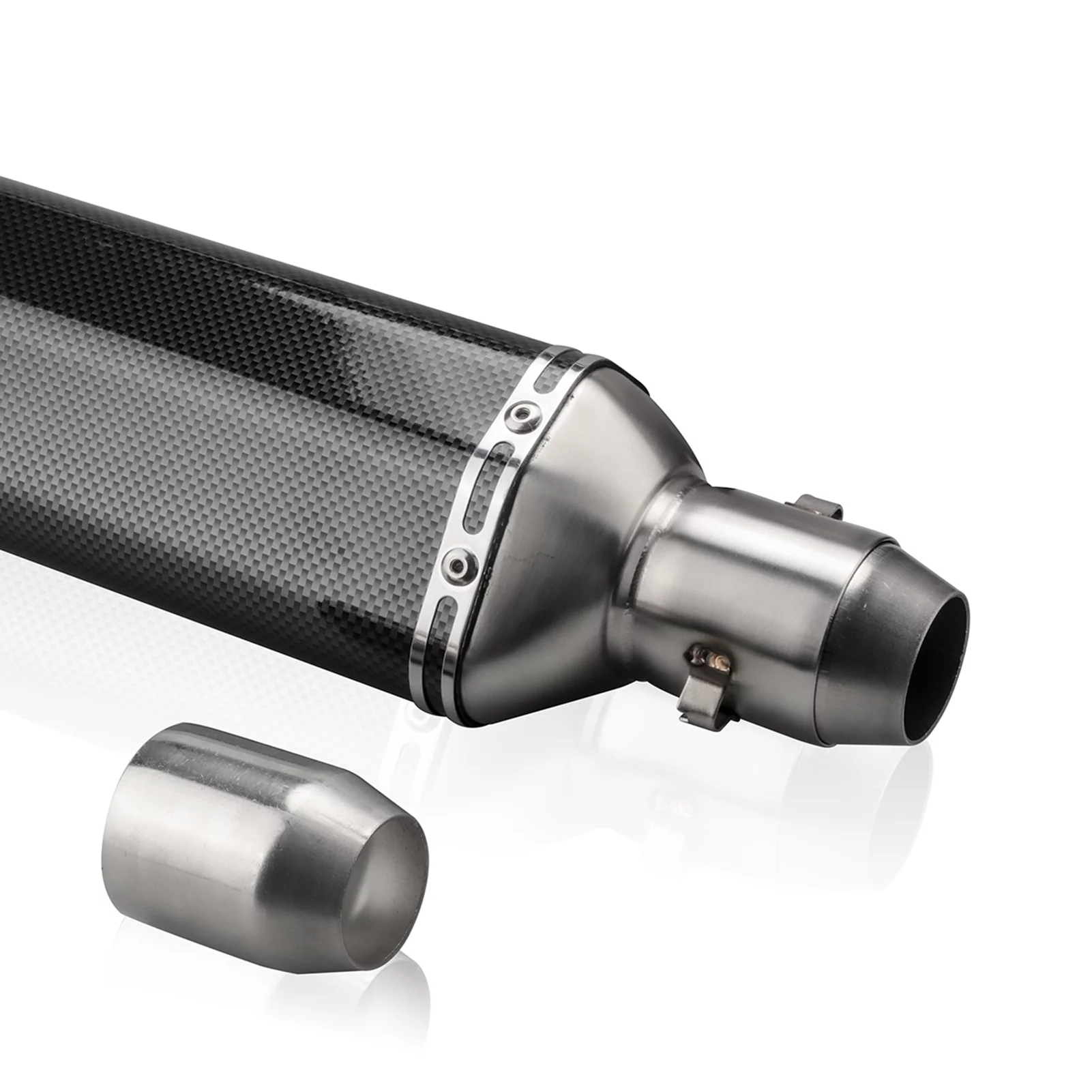 Motorcycle exhaust Tube,6588 Atv Dirt Carbon Fiber Style Slip-on Carbon Slip On Muffler Pipes Style Tail Tube Dirt Bike 1.5-2in Inlet Pipes Slip Temperature Resistant On Muffler Atv