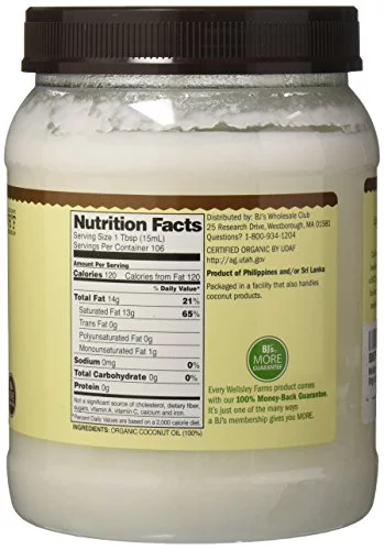 Wellsley Farms Organic Extra Virgin Coconut Oil, 54 oz.