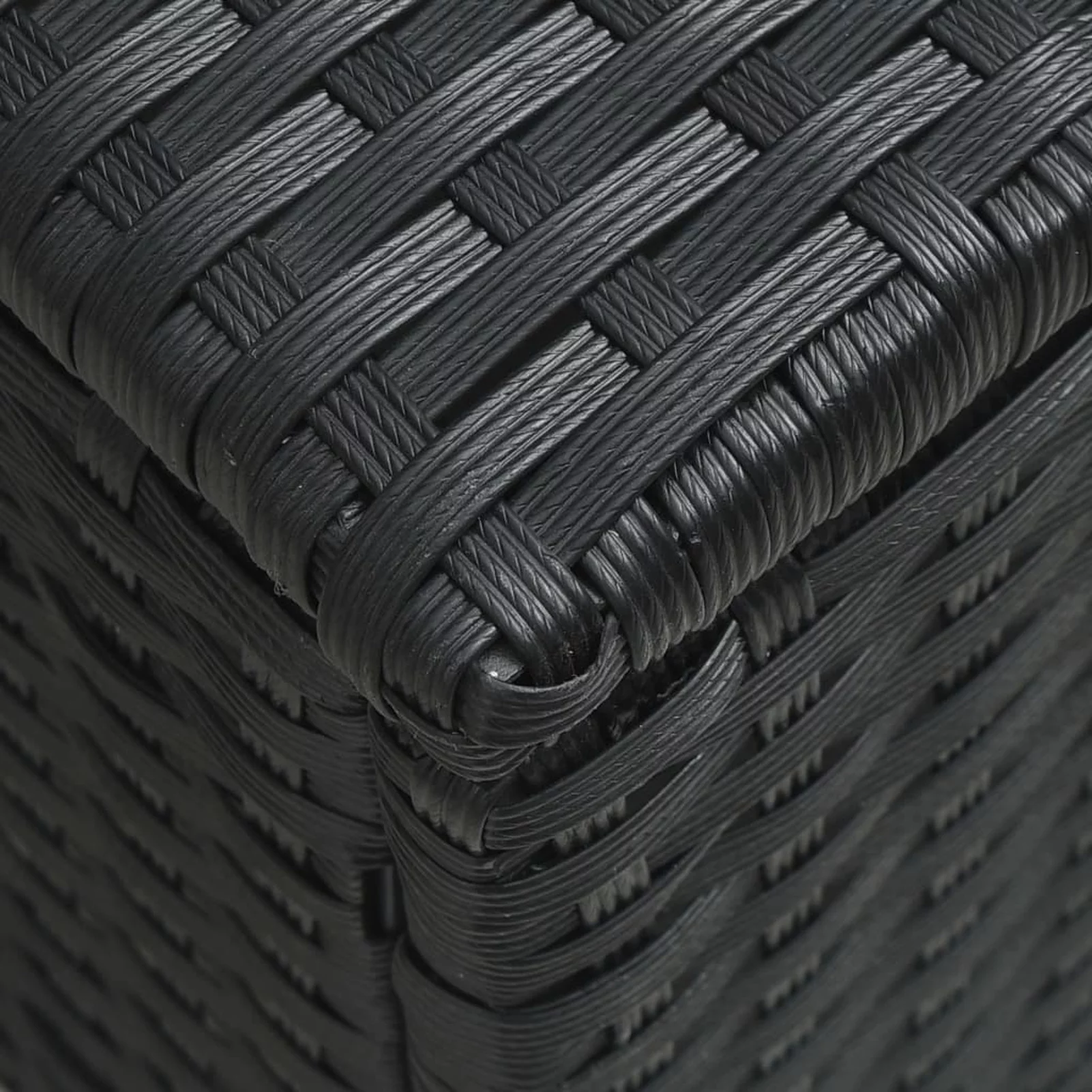 2-Person Sun Lounger with Canopy Poly Rattan Black