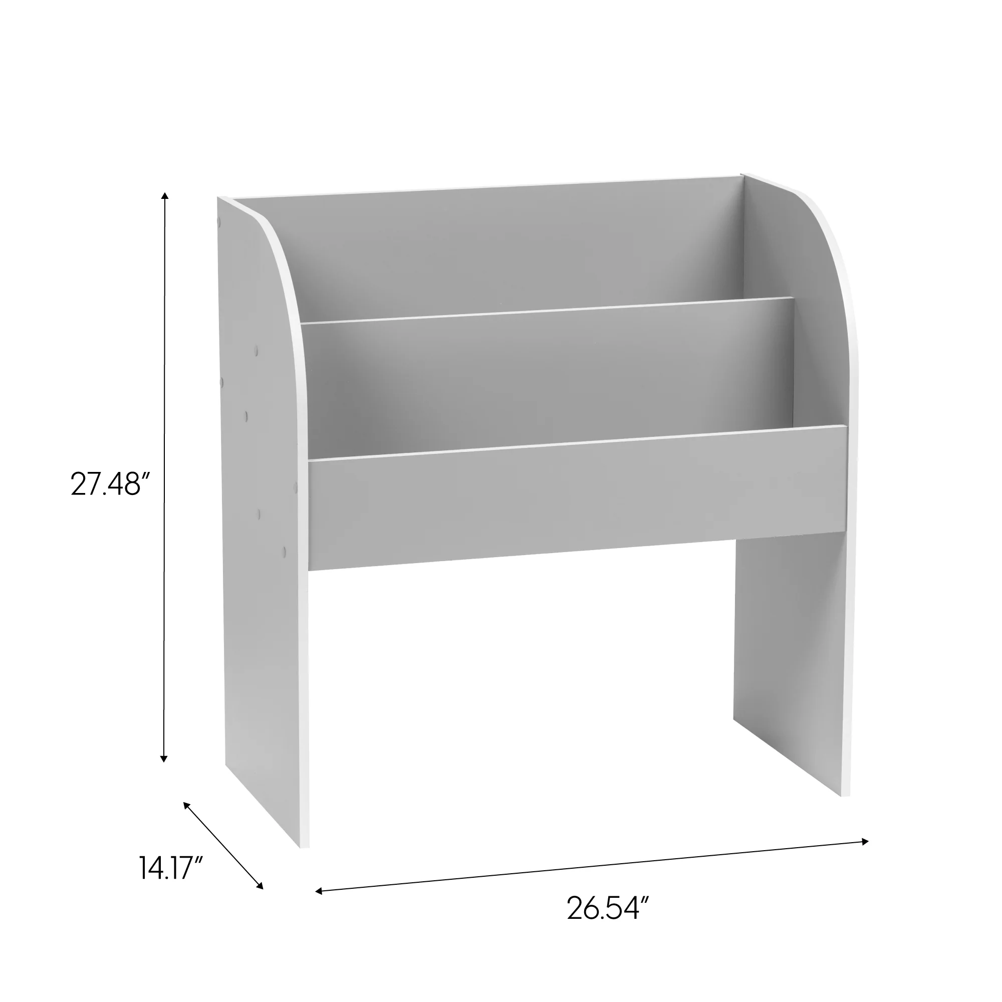 IRIS USA 2-Tier Kid's Wooden Bookshelf, Gray