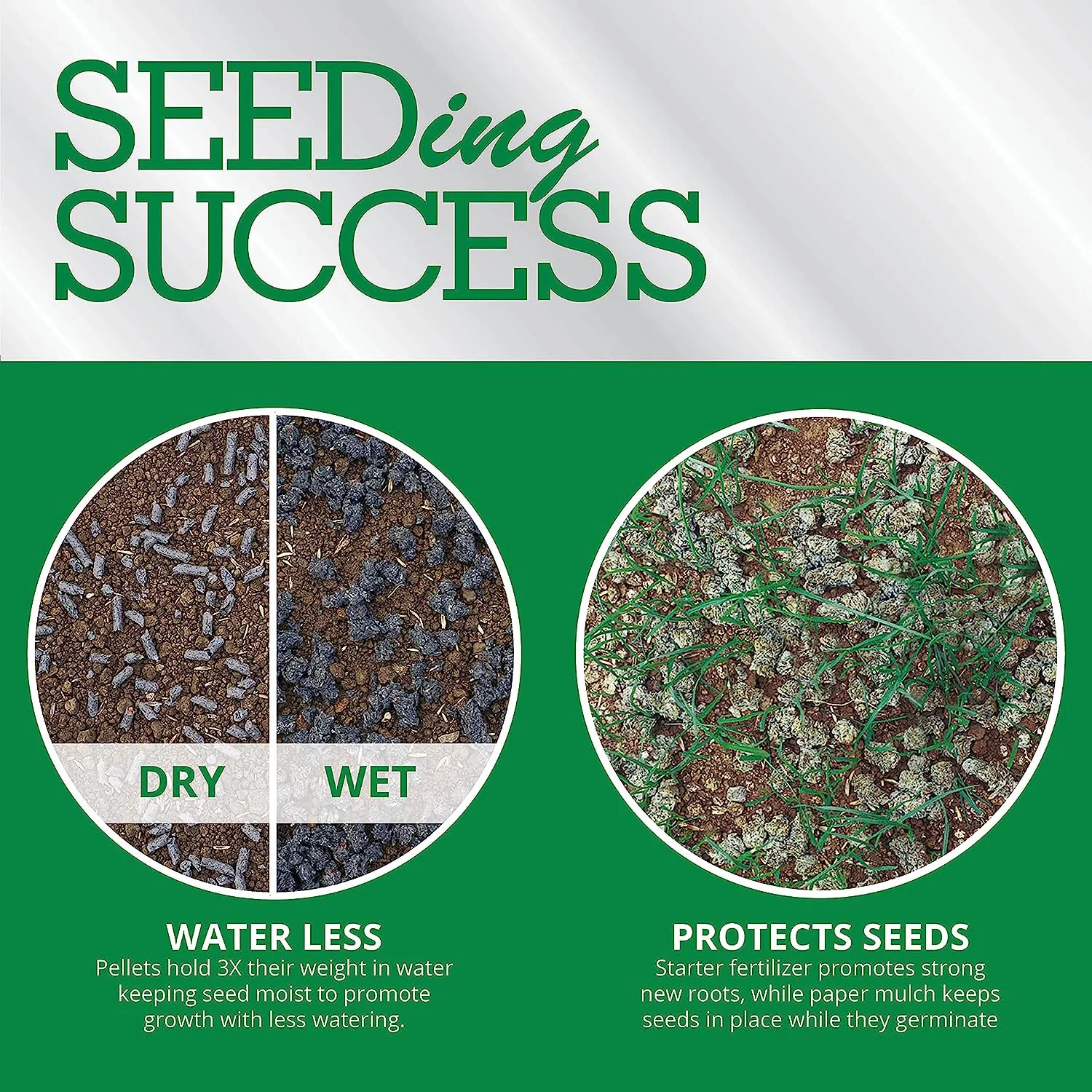 GreenView 2329833 Seed Success Biodegradable Mulch + Fertilizer, Covers 380-Sq. Ft., 18-Lbs. - Quantity 1