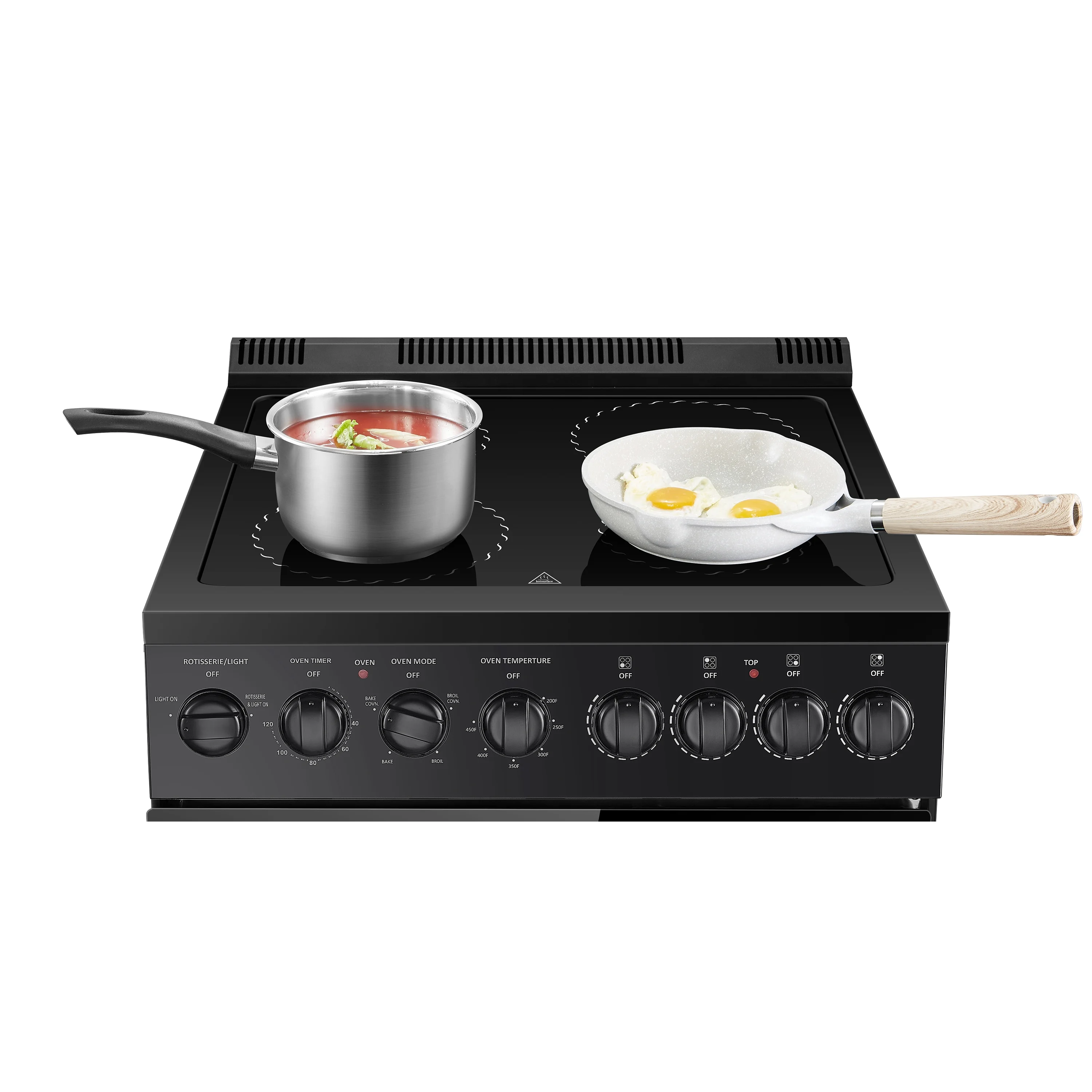 Lanbo 24 inch 2.9 Cu.ft Freestanding Electric Range with Rotisserie and  Convection Oven