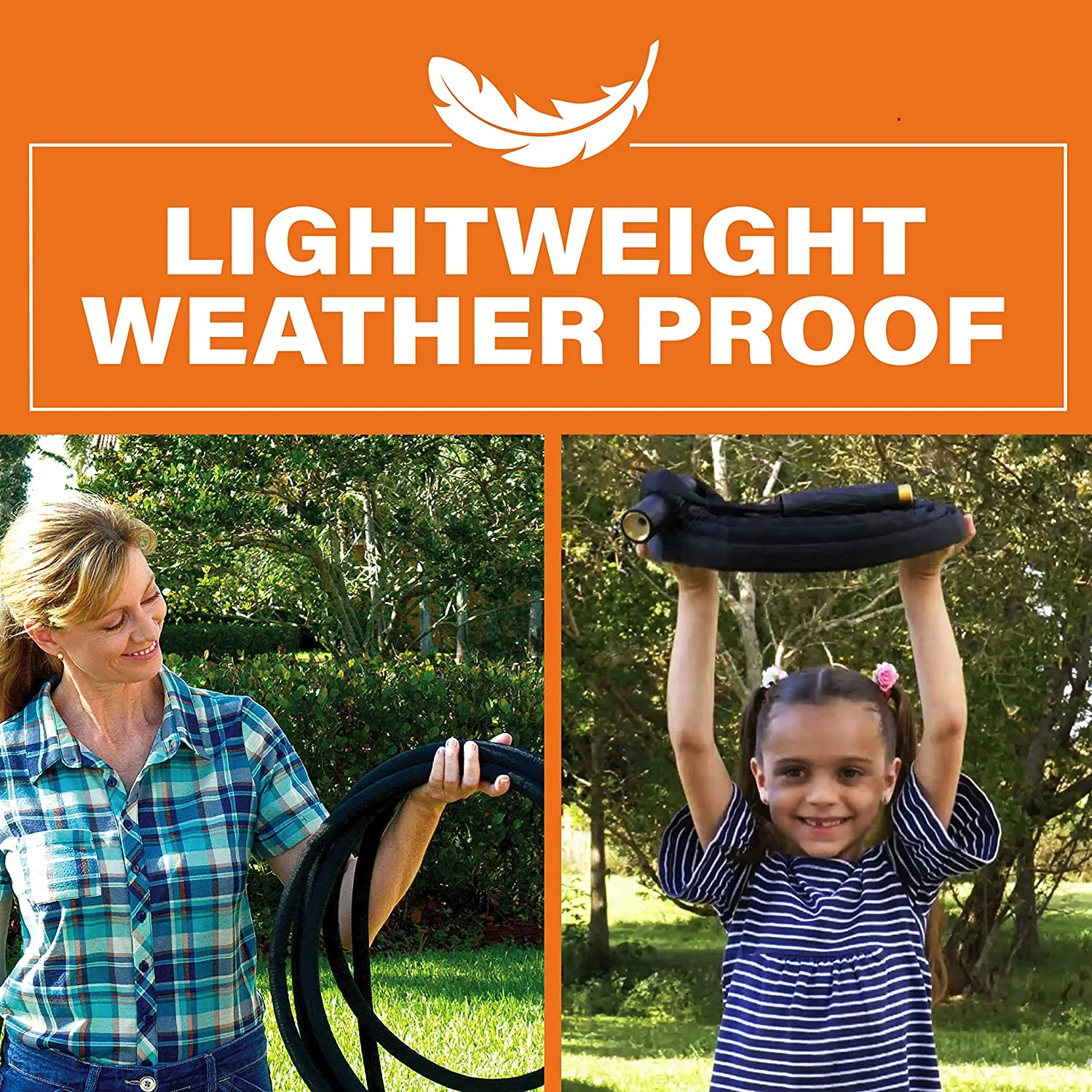 Bionic Flex Pro 25’ Garden Hose Heavy Duty, Lightweight Weatherproof Garden Water Hose, Brass Fittings, Adjustable Brass Spraying and Shooting Nozzle, Kink Free Hose, 500 PSI Tear Resistant- 25ft.