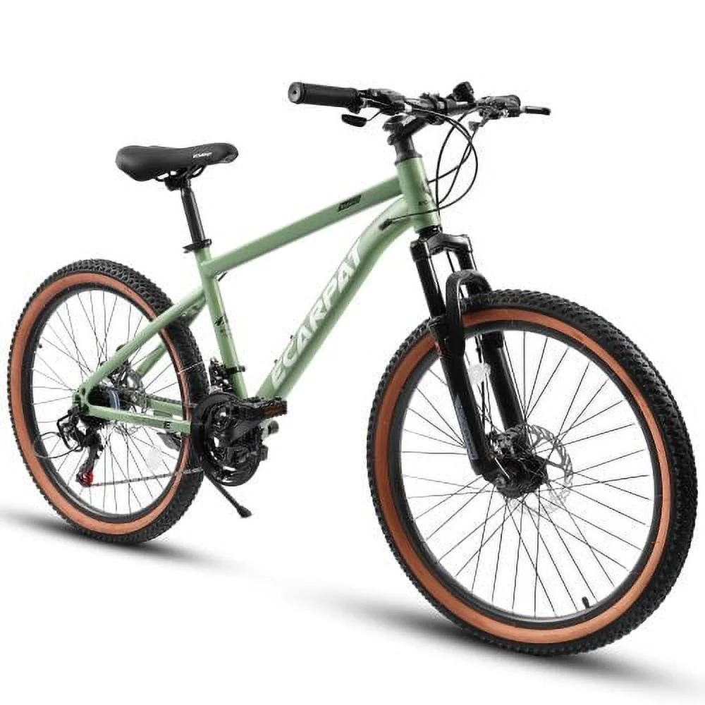Ecarpat Mountain Bike 27.5 Inch Wheel, 21-Speed Disc Brakes Trigger Shifter, Carbon Steel Frame Mens Womens Trail Commuter City Snow Beach Mountain Bikes Bicycles