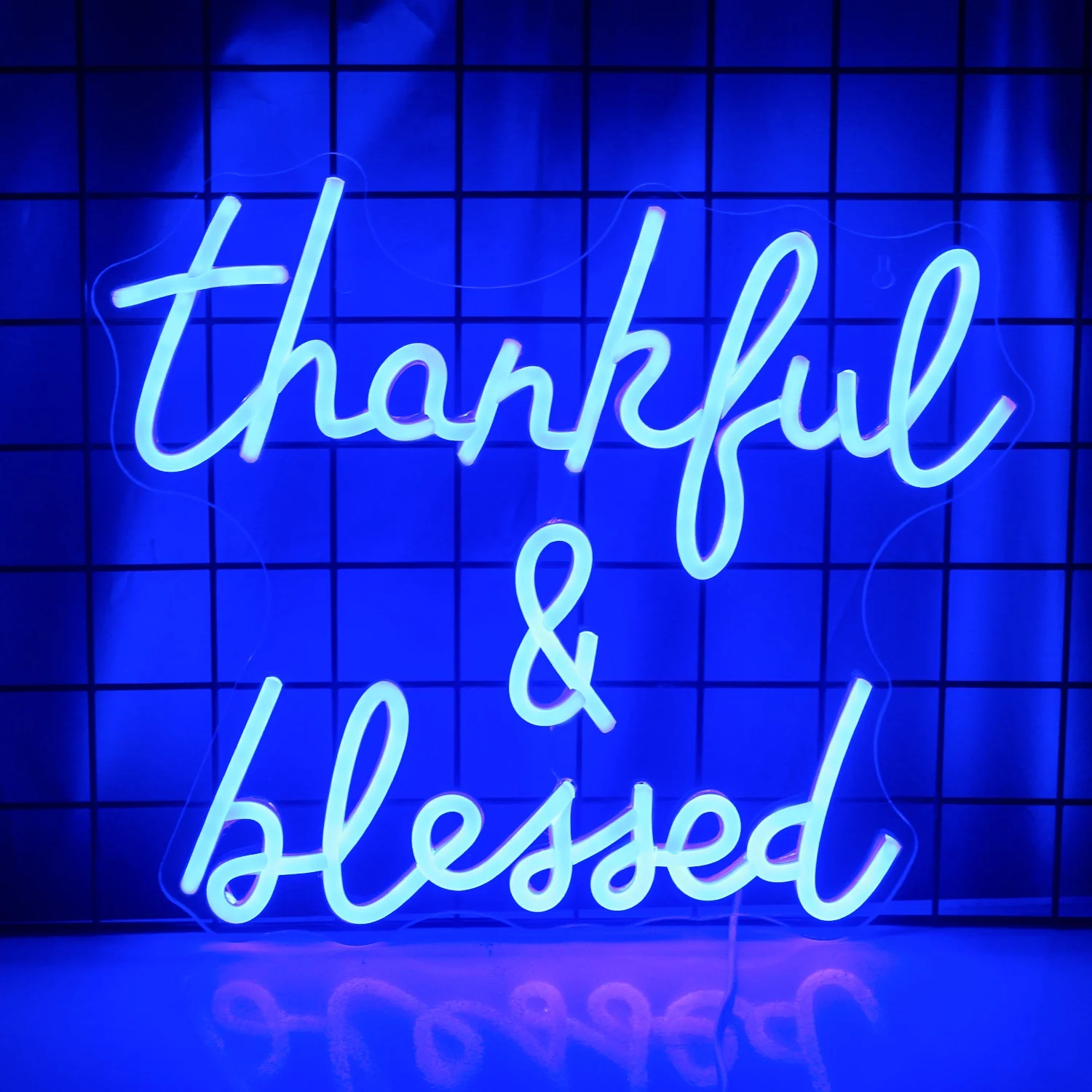 WX&YH Thankful and Blessed LED Neon Light Signs USB Power for Home Wedding Thanksgiving Party Bedroom Decoration
