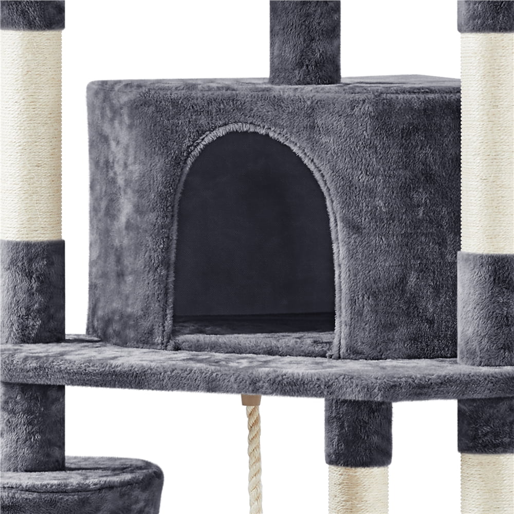 Yaheetech 79'' Multilevel Cat Tree with Condos & Scratching Posts,Dark Gray