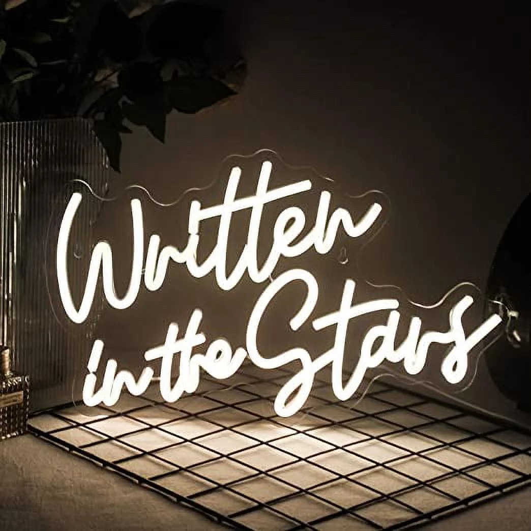 WX&YH Written in the Stars LED Neon Light Signs USB Power for Bedroom Home Bar Wedding Party Decoration