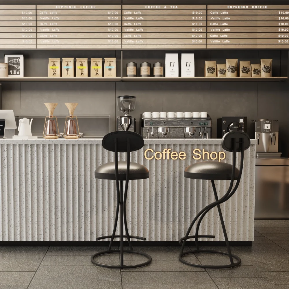 MIDODO Bar Stools Upholstered Counter Height Barstools for Kitchen Island Set of 2 Modern PU Leather Dining Chairs with Back (Black)