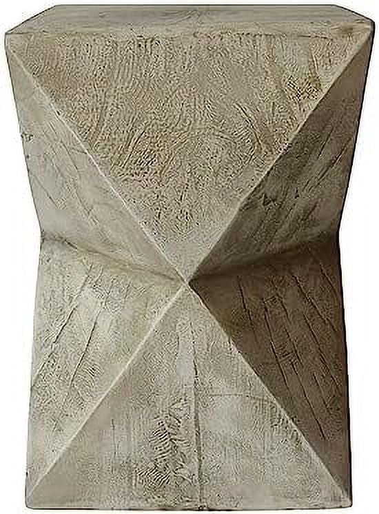 HVSDIMO Manuel Light-Weight Concrete Accent Table  Natural  12.5D x 12.5W x 17.75H in