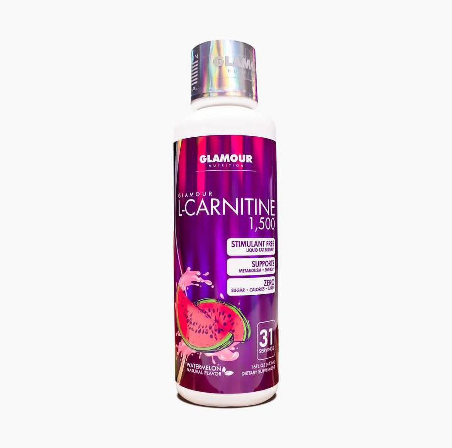 Glamour Nutrition L-Carnitine 1500mg, Watermelon, 31 Servings, 16 FL OZ