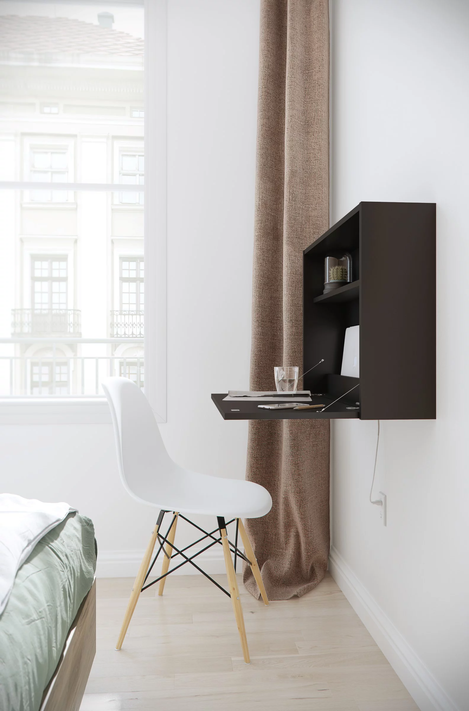 Nexera 352406 Slim Secretary Desk, Black