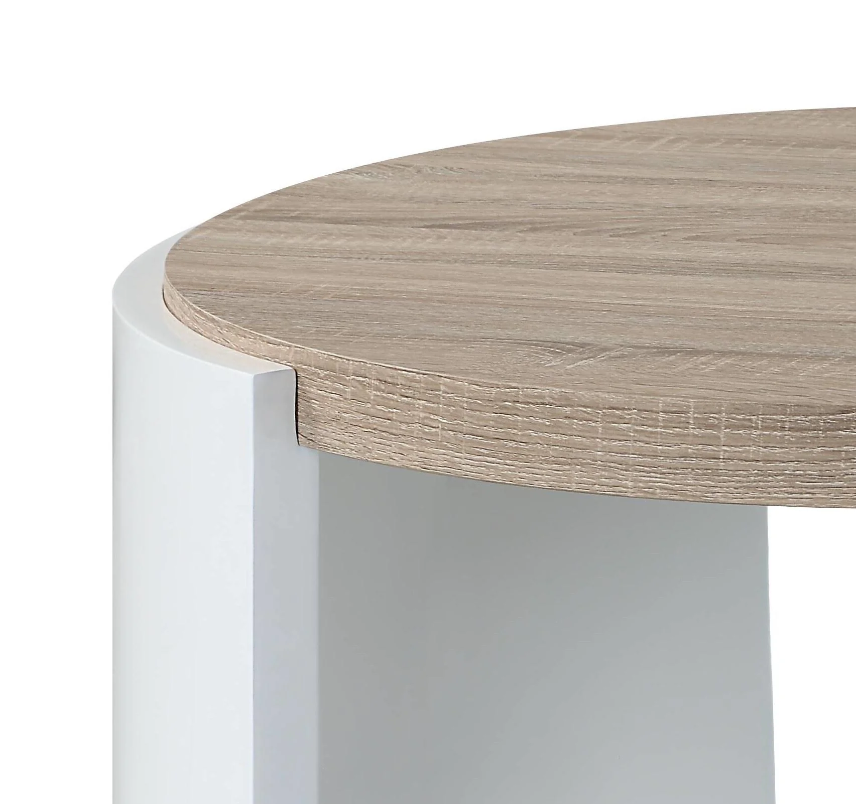 Acme Furniture Zoma Coffee Table, White High Gloss & Oak Finish