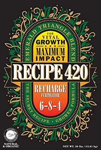 Recipie 420 Organic inchRecharge inch Fertilizer 6-8-4,4lb.