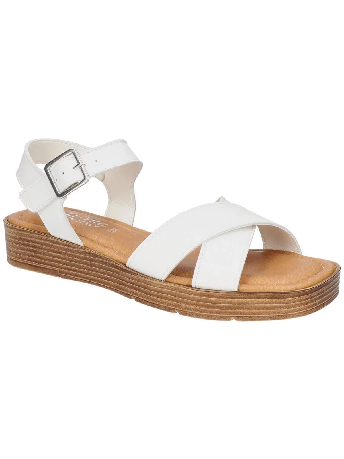 Bella Vita Womens Car-Italy Leather Dressy Wedge Sandals