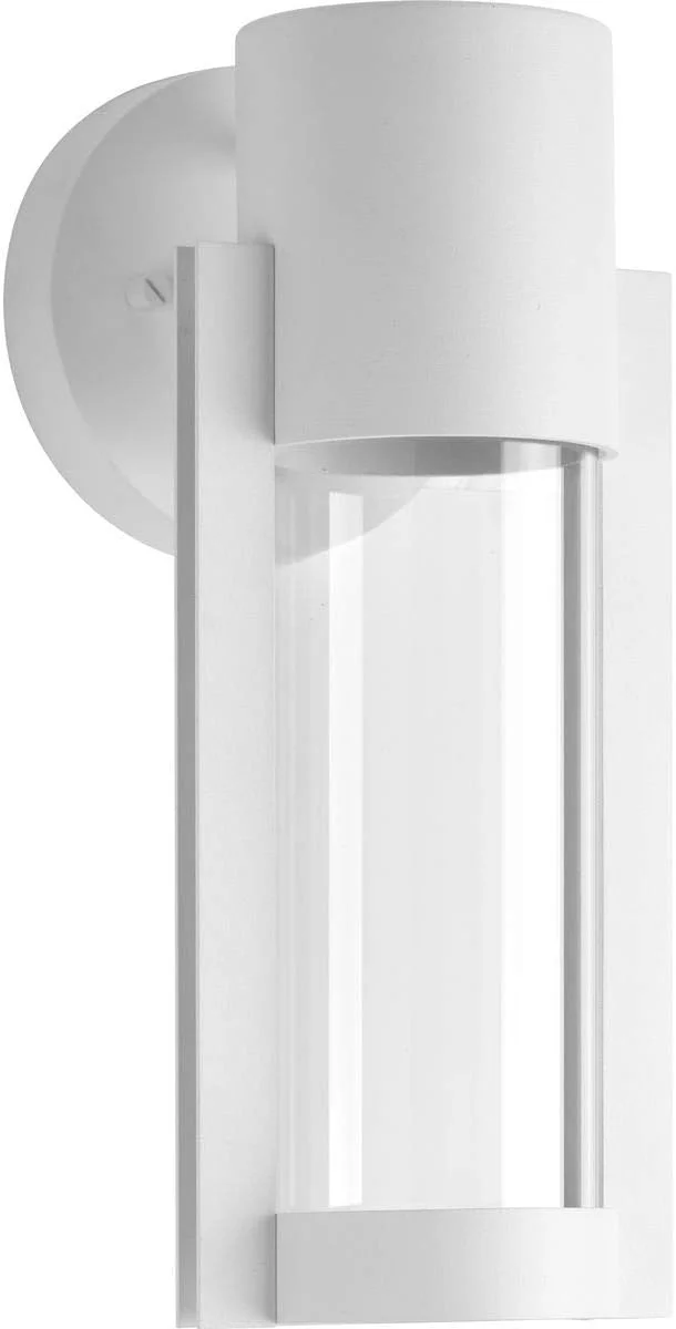 RUO Z-1030 LED Collection 1-Light Clear Glass Modern Outdoor Small Wall Lantern Light Textured Black, 12.00x5.13x5.13