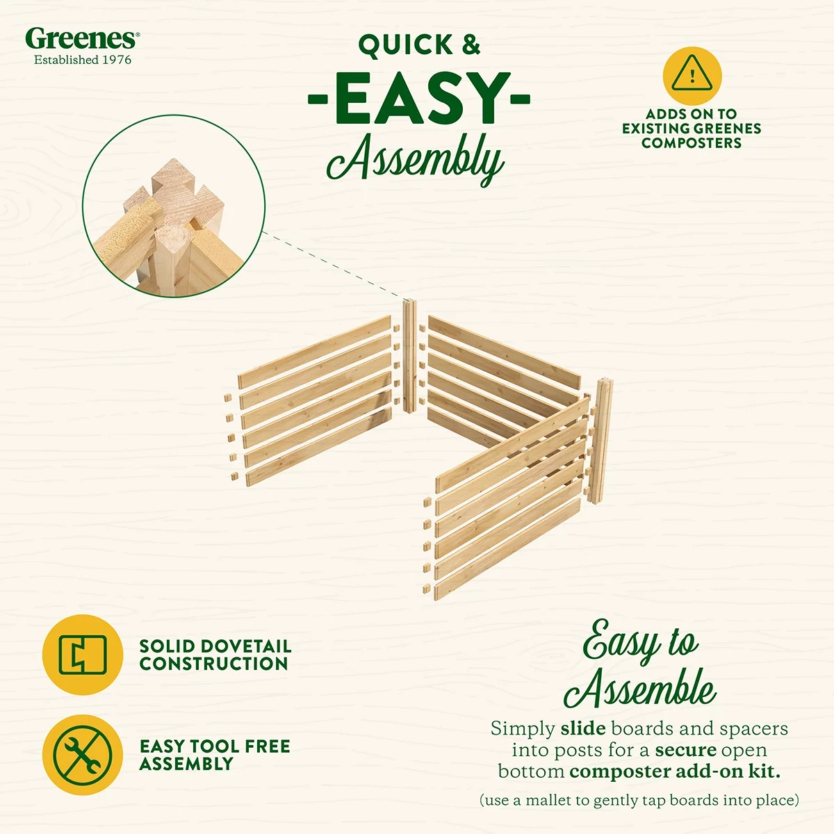 Greenes Fence Cedar Wood Composter Add-On Kit 48