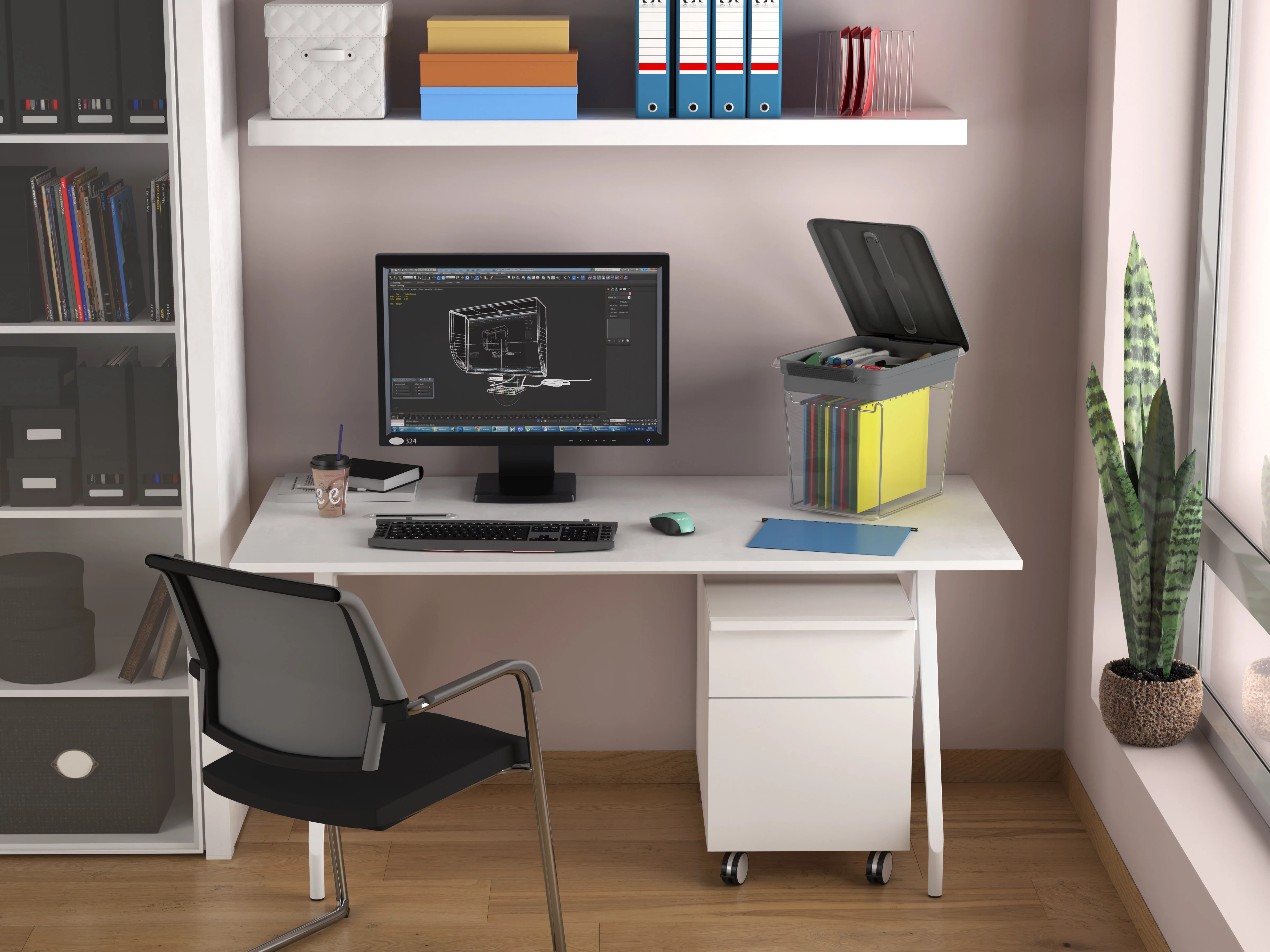 Pen + Gear Latchmate, 26 Qt. Letter Size, Plastic File Storage Box, Gray