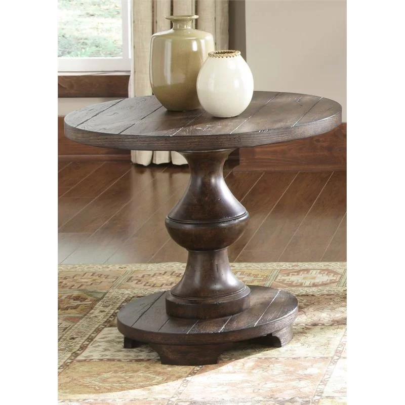 Bowery Hill Modern / Contemporary End Table in Dark Brown Finish