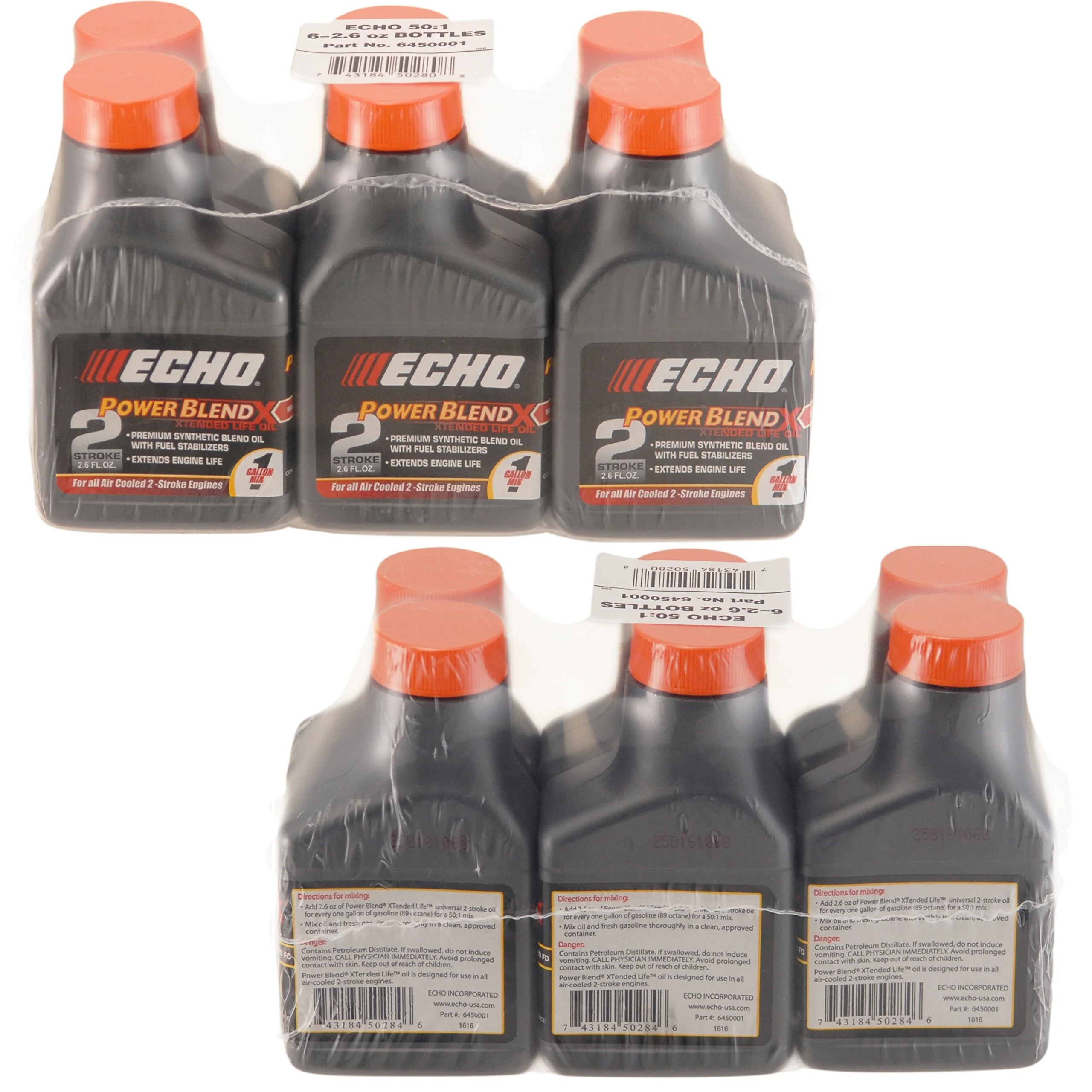 Echo 12 Pack of Genuine OEM Power Blend Ultimate 2-Stroke Oil # 6450001-12PK