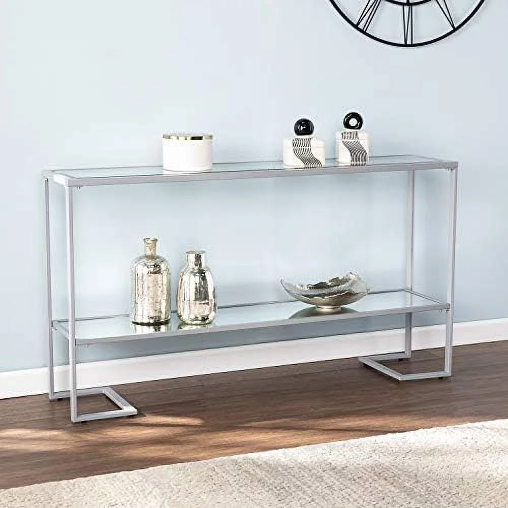 Southern Enterprises Horten Glam Narrow Console Table, Silver