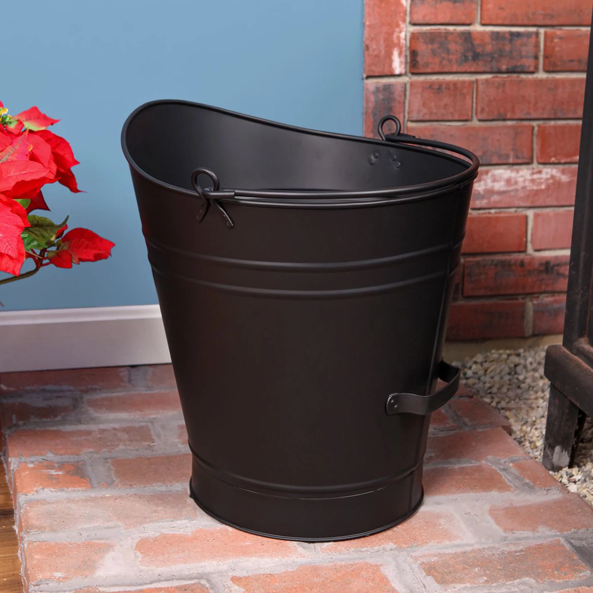 Minuteman International Coal Pellet Bucket, 1 Cu Ft, Black, Large