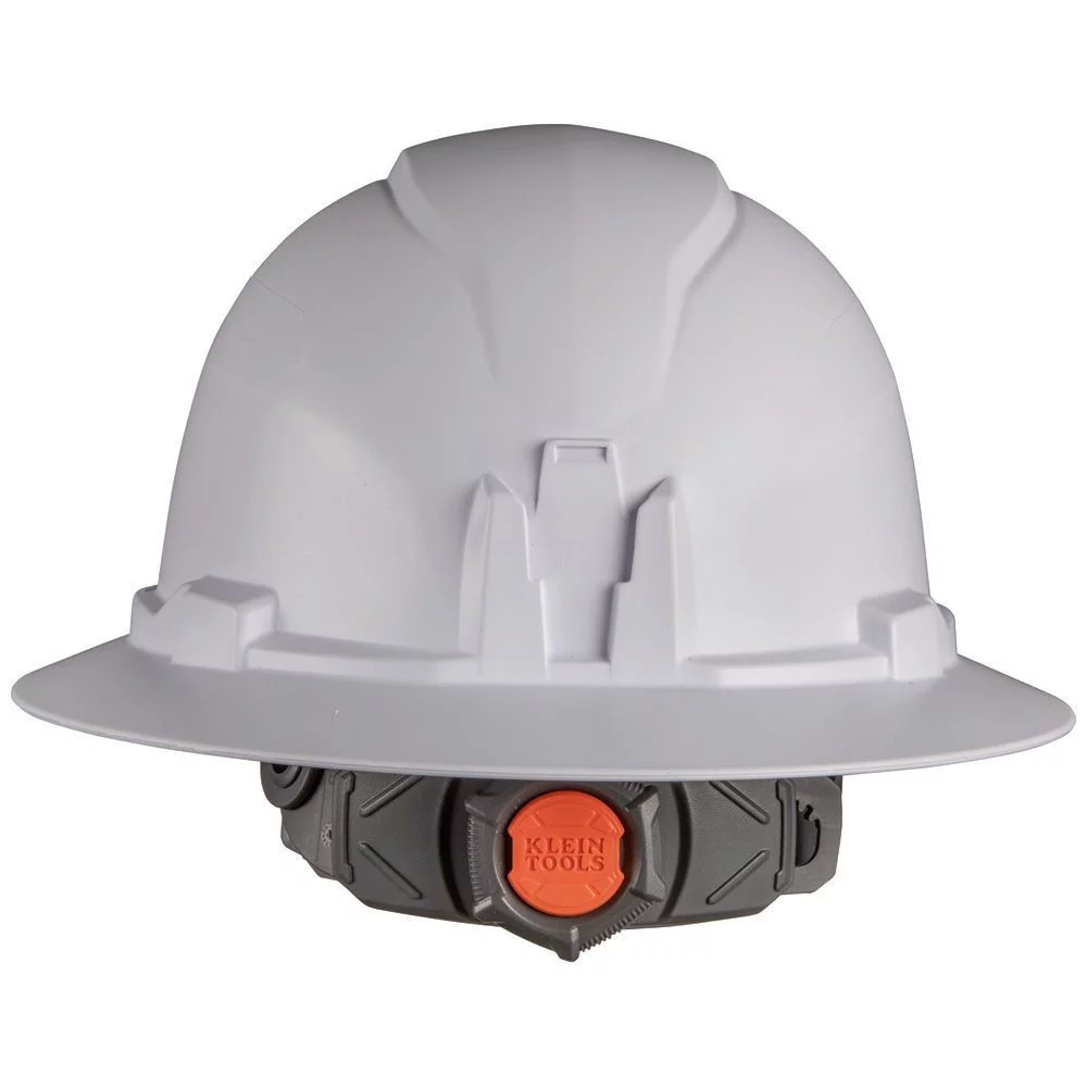Klein Tools 60406RL Non-Vented Full Brim Hard Hat with Rechargeable Headlamp - White