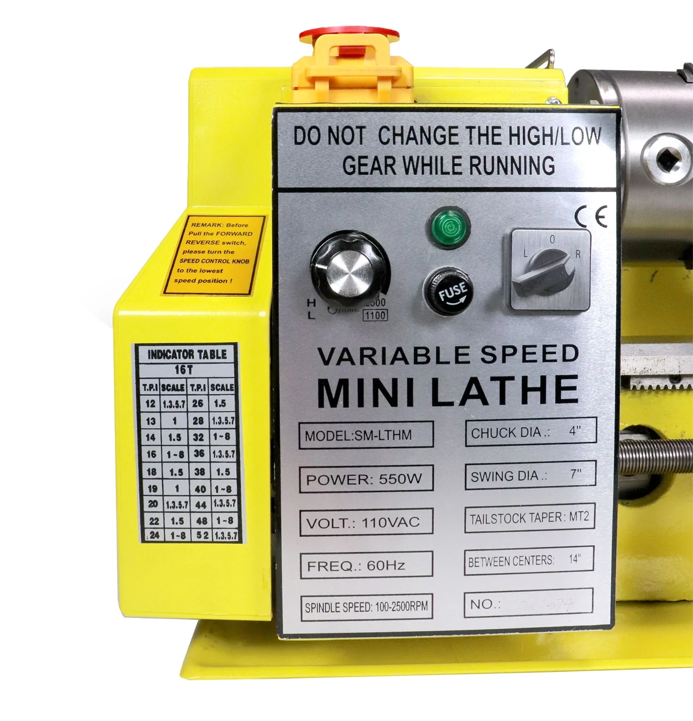 Erie Tools 7x14 Mini Metal Bench Top Variable Speed Lathe and Carbide Cutter Kit