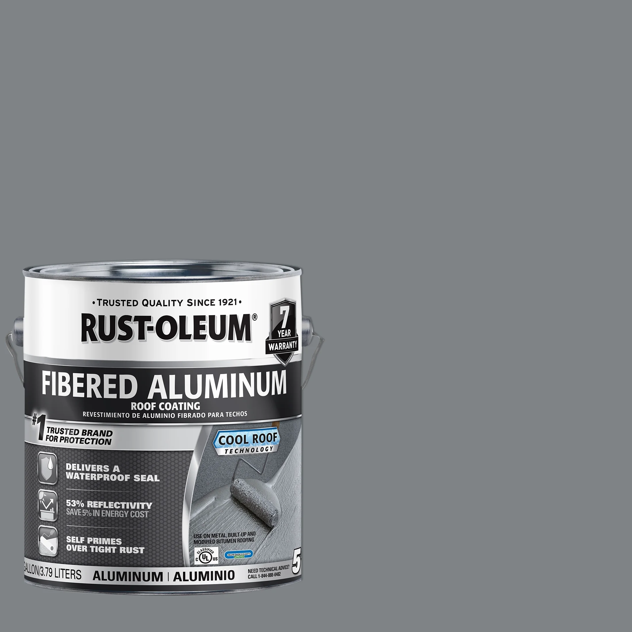 Bright Aluminum, Rust-Oleum 510 Fibered Aluminum Roof Coating - 301907, Gallon- 2 Pack
