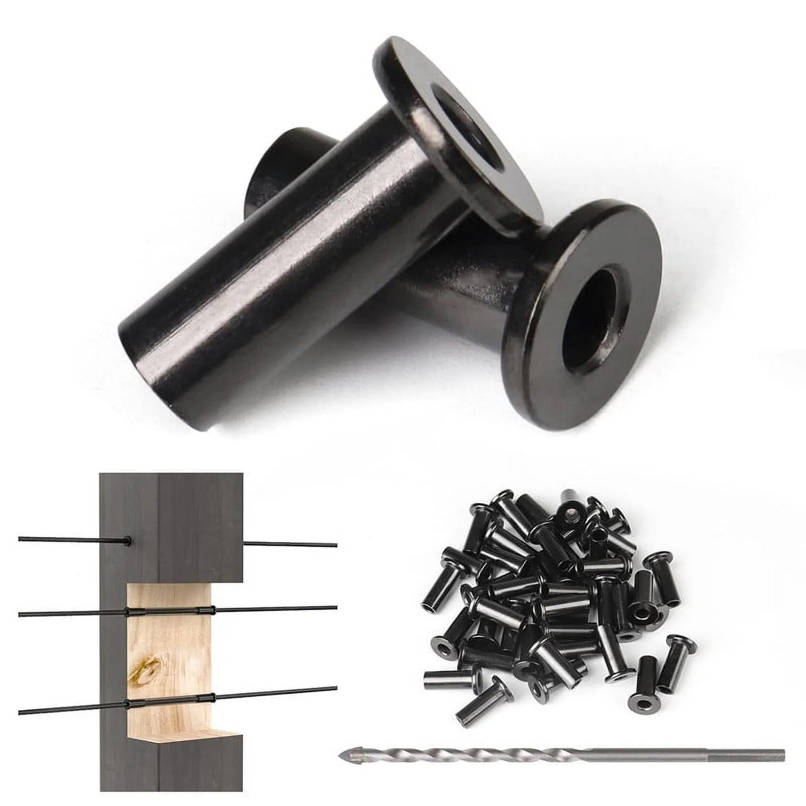 20Pack Black Cable Railing Kit Protector Sleeves Protective Grommet for 1/8