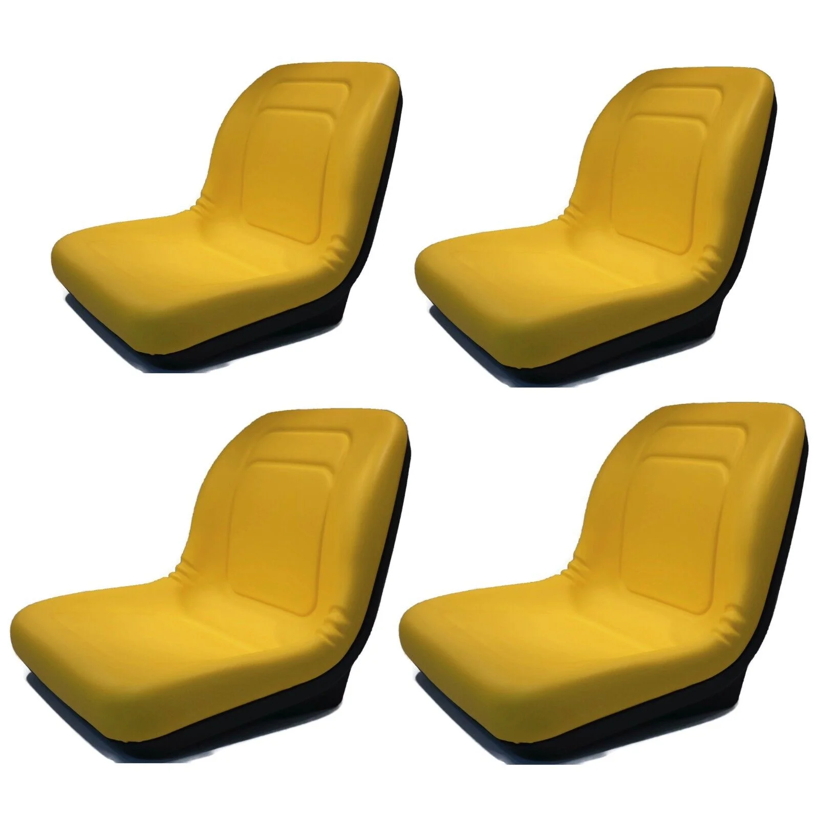 The ROP Shop | (4)Yellow High Back Seat fits John Deere Riding Mowers LX289, SST16, X300 X300R