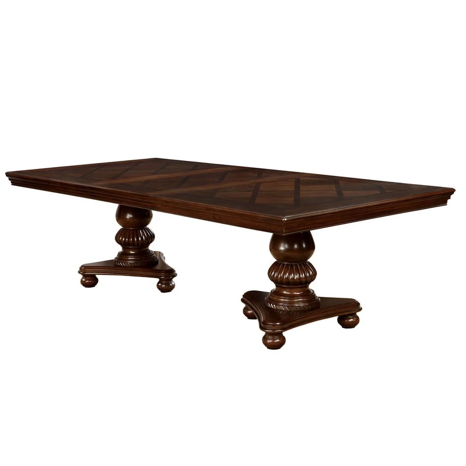 Furniture of America Alstroemeria Wood 7-Piece Dining Table Set in Brown Cherry