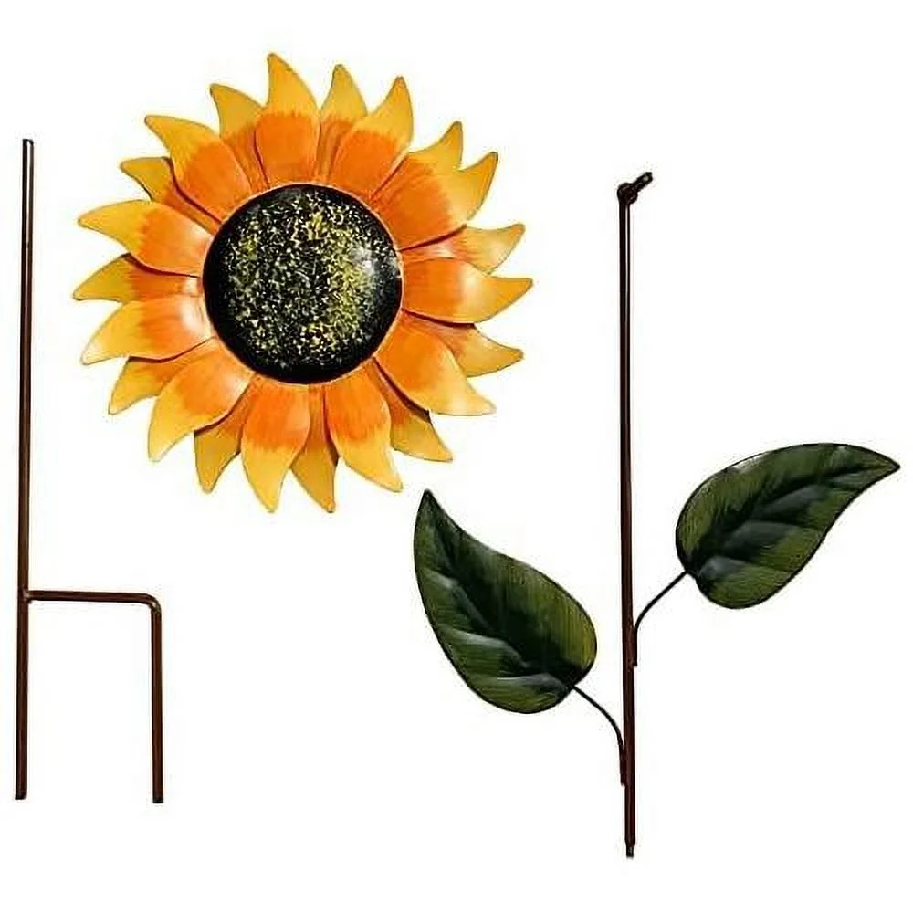 Metal Sunflower Garden Stake,Sunflower Garden Patio Lawn Yard Stake Metal Sunflower Patio Garden Yard Outdoor Decoration 32''H