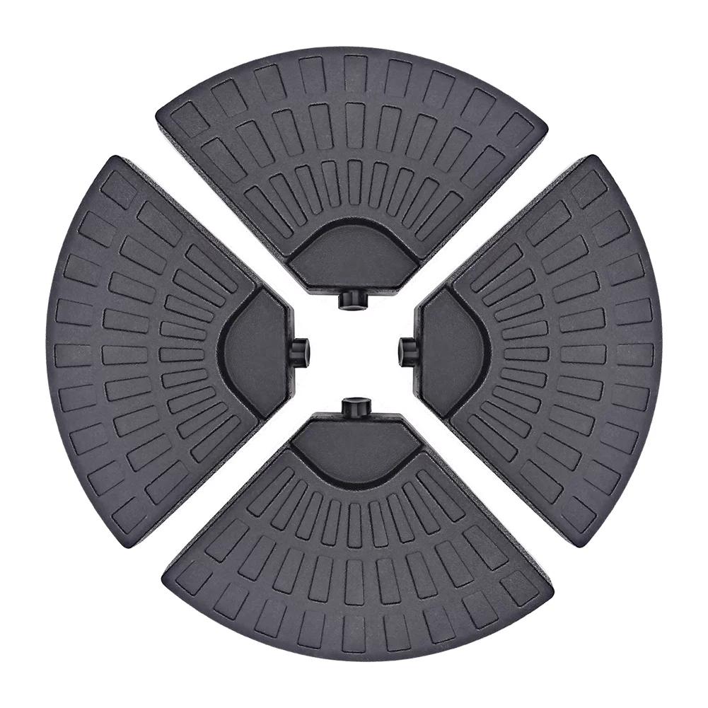 Sundale Outdoor 4 Pieces Heavy Duty Plastic Water Sand Cantilever Umbrella Base Stand Patio Offset Umbrella Weights, 110/150 LBS