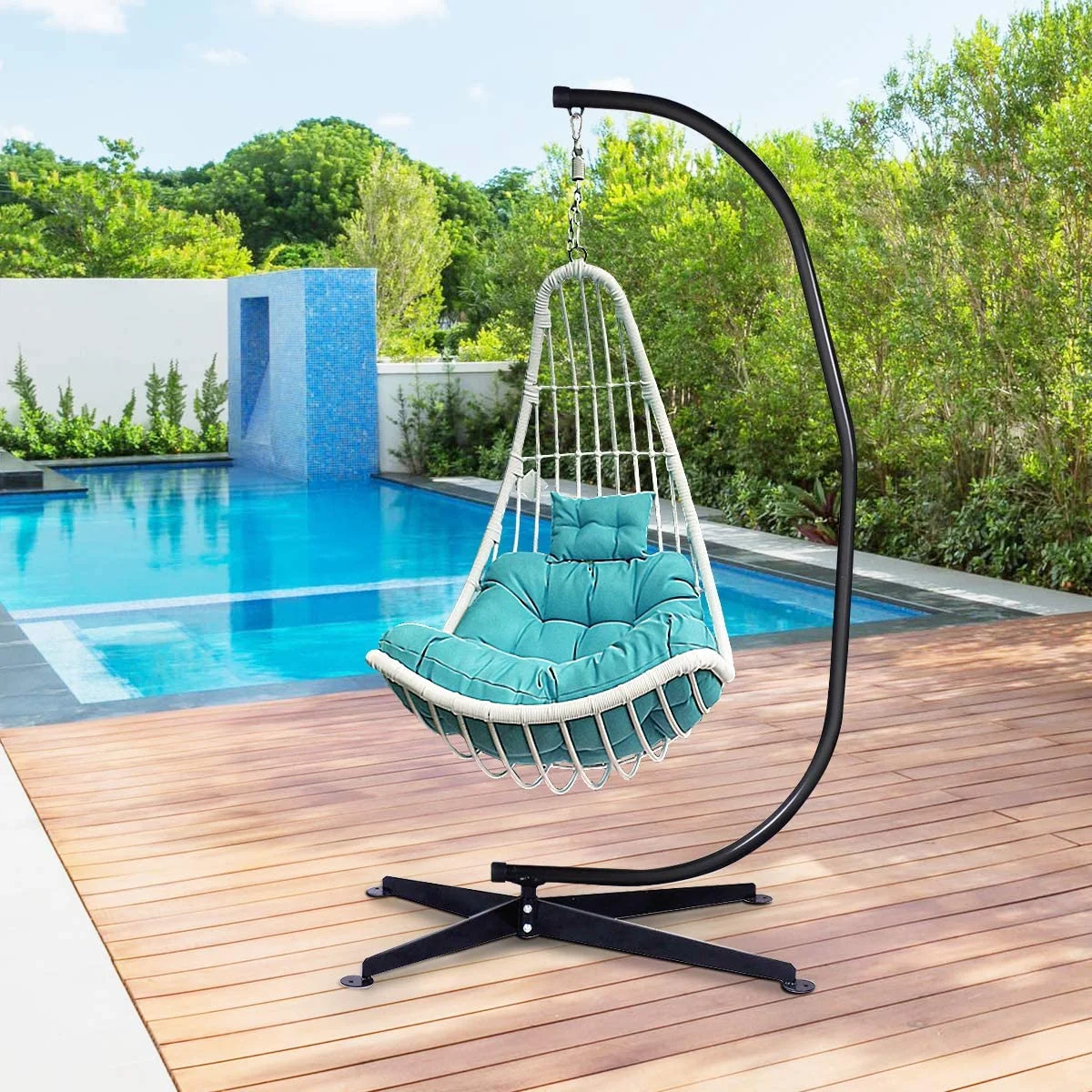 RELAX4LIFE Hammock Stand Heavty Duty Portable and Deatchable C Stand for Hanging Hammock Air Porch,Swing Chair Outdoor & Indoor Usage Hammock Stand Only Hammock Stand