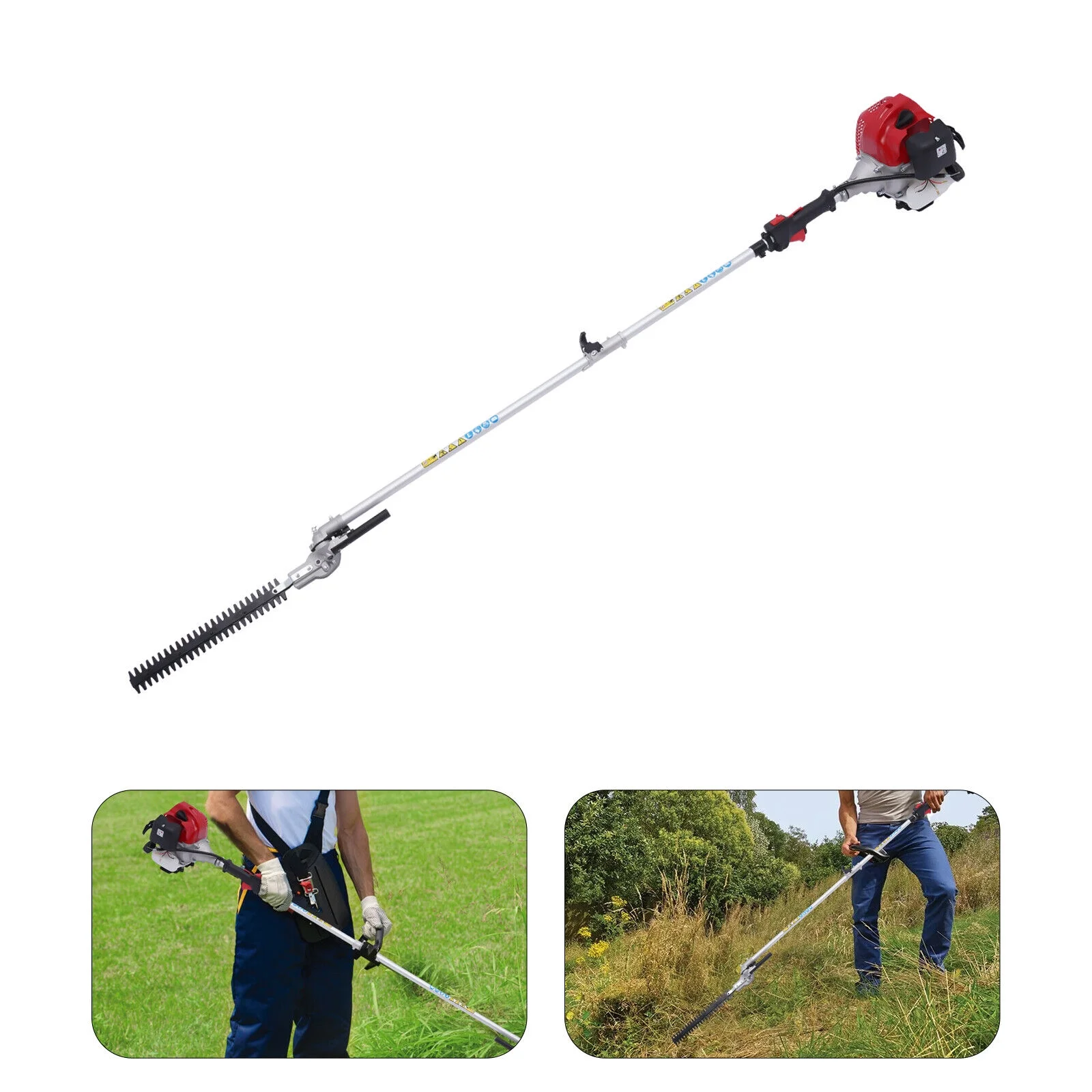4 In 1 Trimming Tools & Gas Pole Saw Hedge Trimmer Grass Trimmer Lawn Brush Cutter