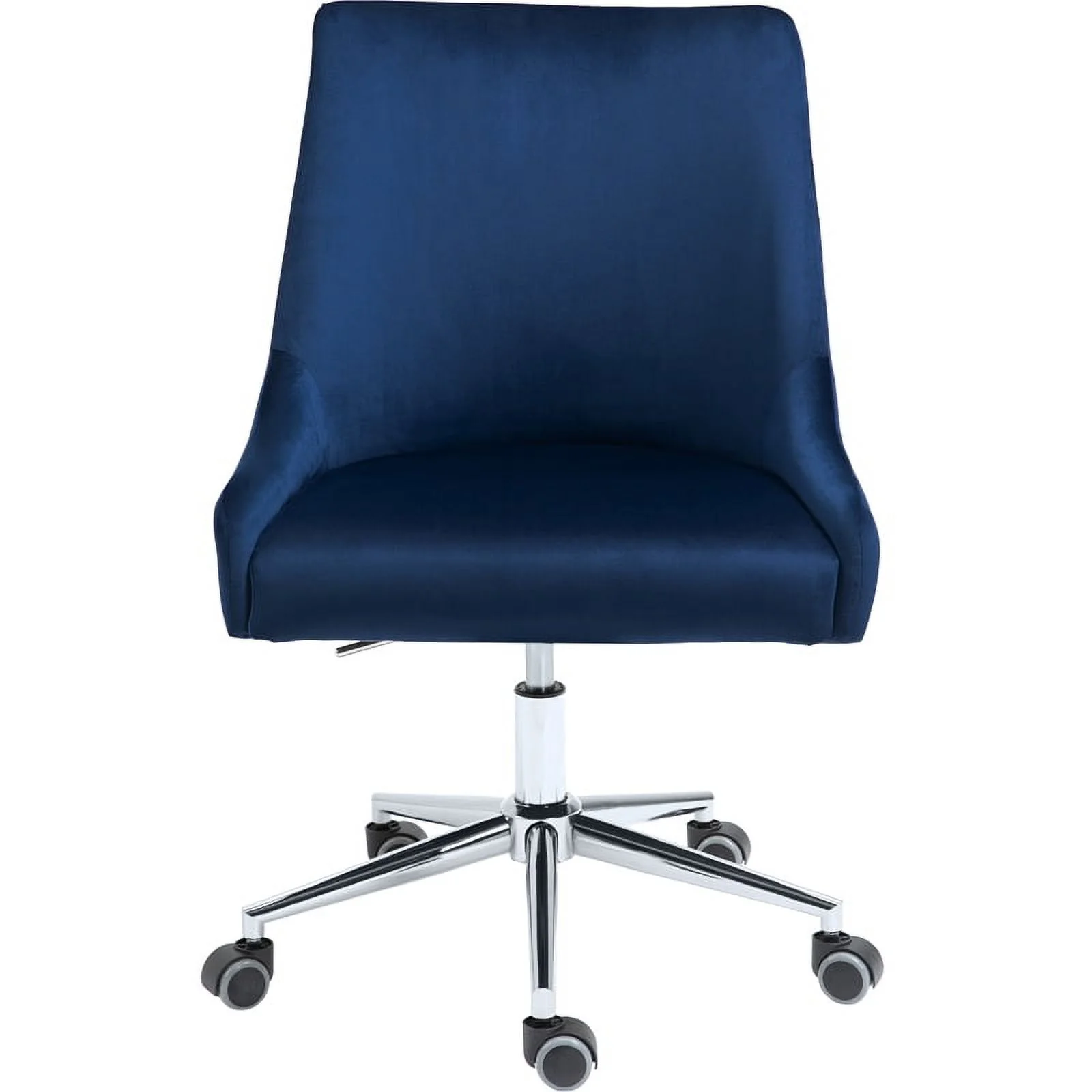 Scranton & Co Velvet Swivel Adjustable Office Chair with Casters in Navy