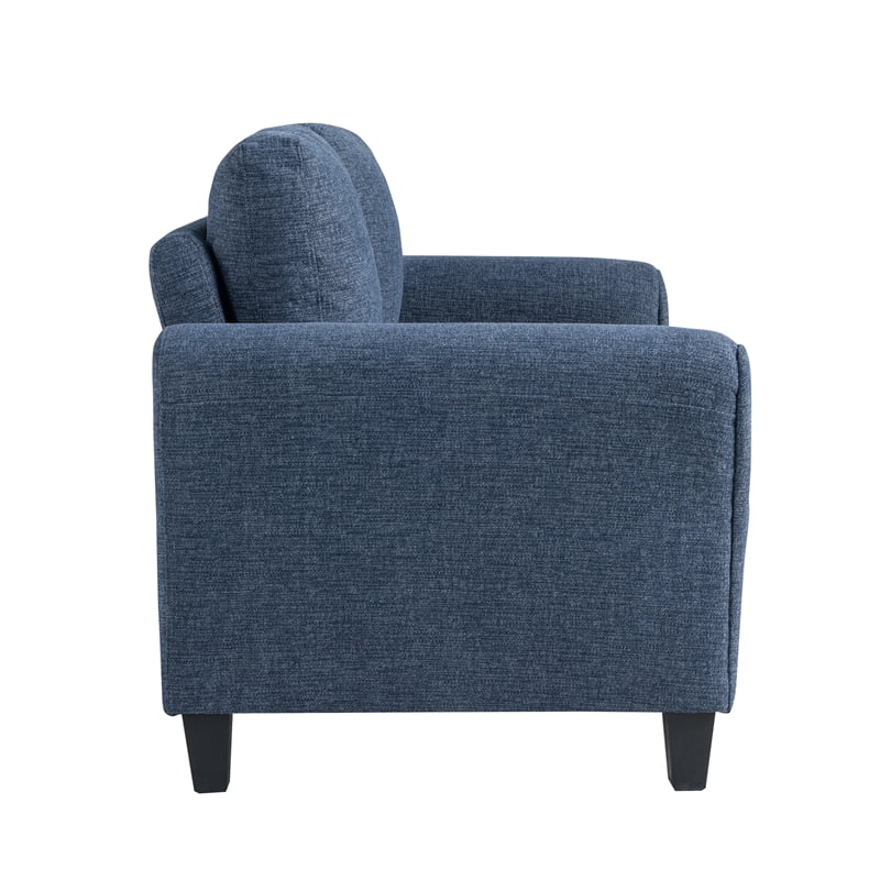 Lifestyle Solutions Alexa Loveseat with Rolled Arms, Blue Fabric