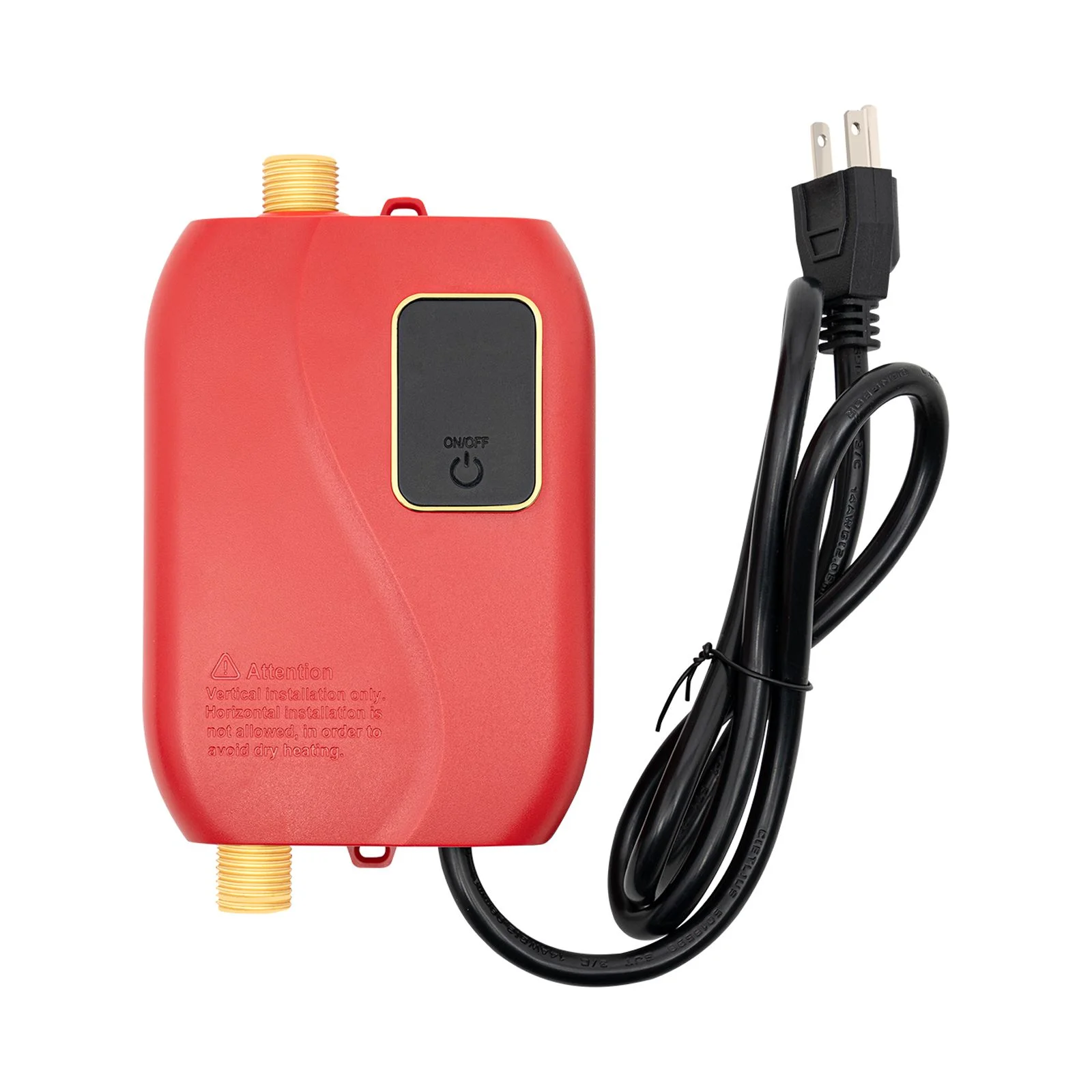 110V 3000W Mini Electric Tankless Instant Hot Water Heater Bathroom Kitchen Red 20-50℃/68-122℉