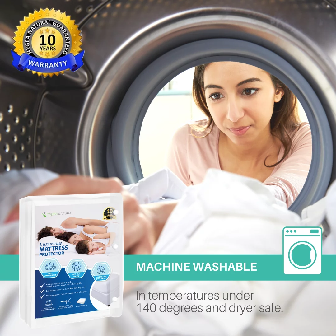 Hygea Natural Luxurious Bed Bug & Lice Proof, Allergy Free Mattress Cover / Protector - Hotel Grade - 10 Yr. Warranty - King/Cal. King Size (1 Pack)