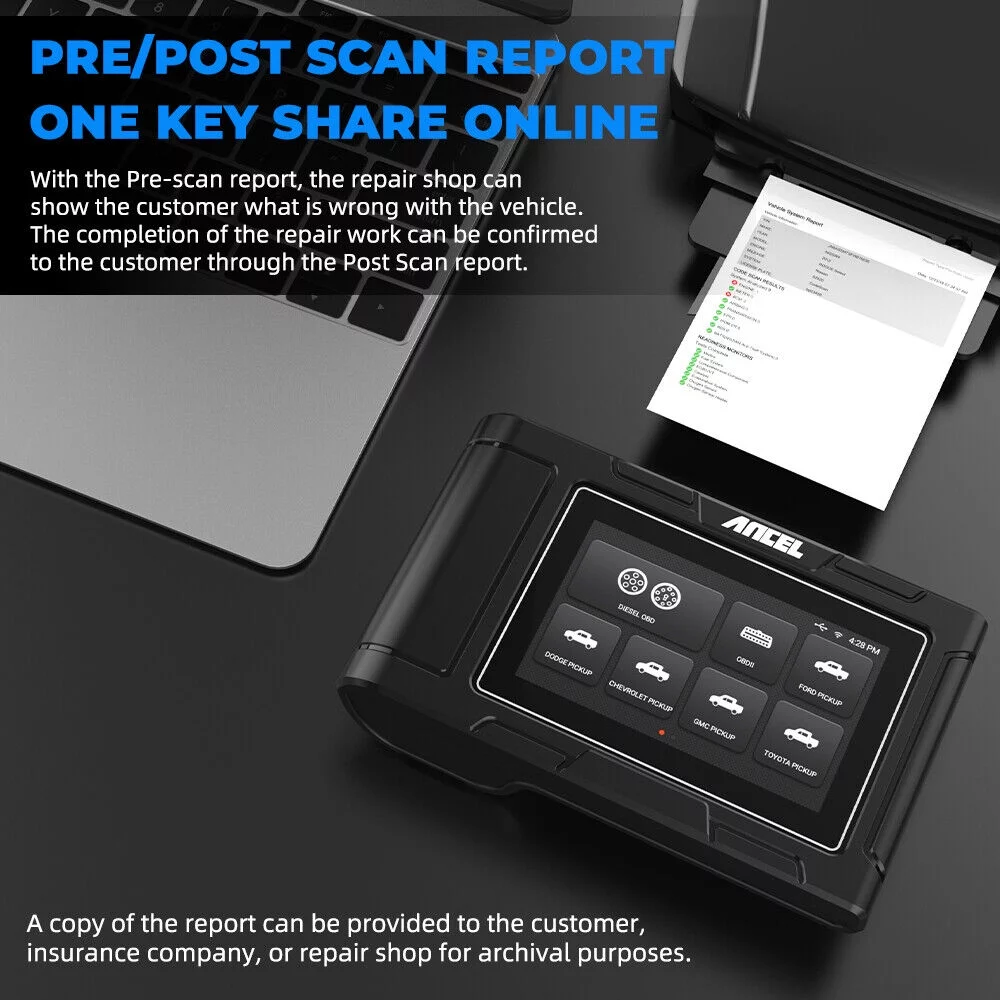 ANCEL HD3500 All System Bidirectional Pickup Light Duty Truck 2 in 1 OBD2 Scanner Diesel Scanner 12V/24V Diagnostic Tool