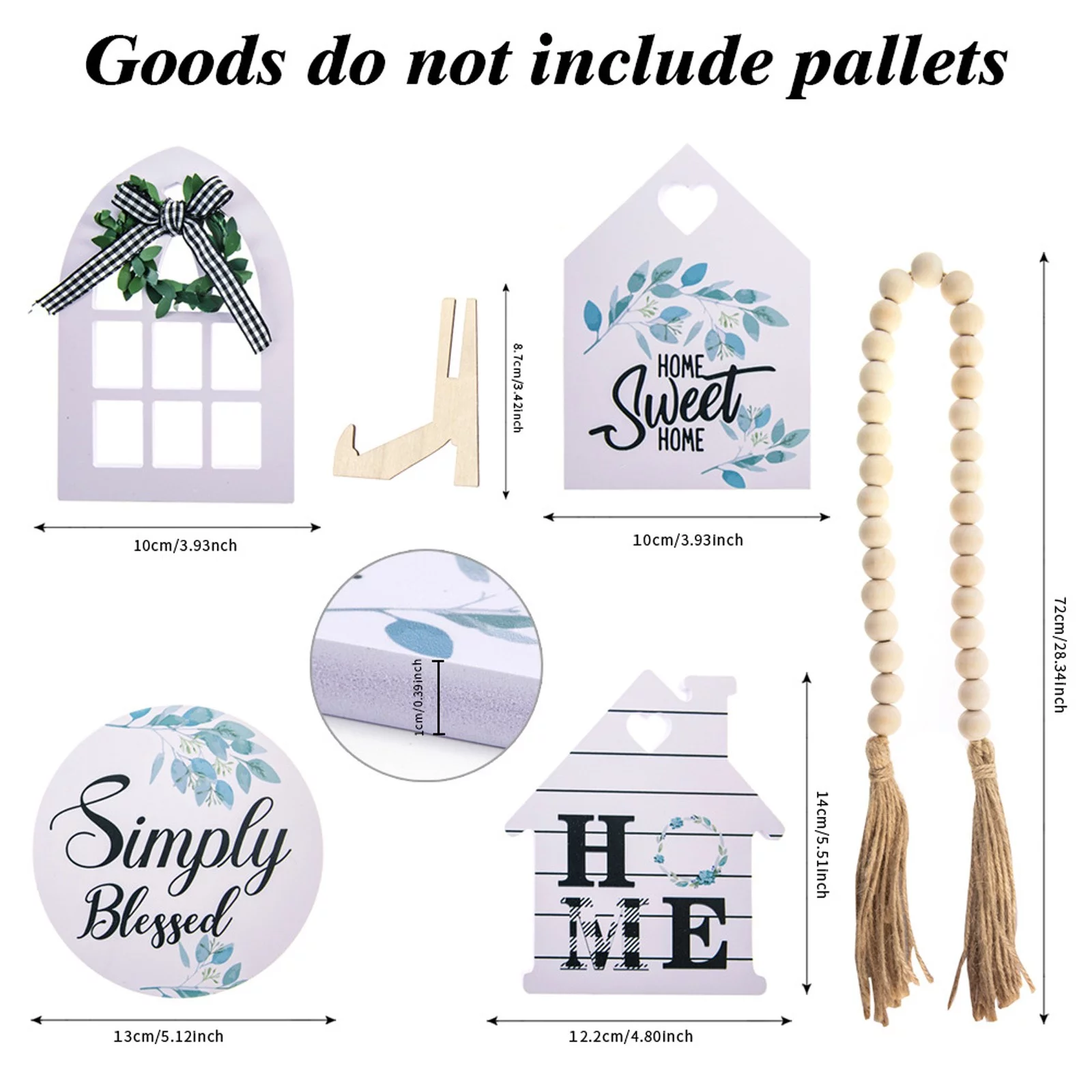 MOQIN Wood Tiered Tray Set, Farmhouse Vintage Wood Two Tiered Tray with Round Metal Handle, 2-Tier Food Presentation Serving Tray Home Decor