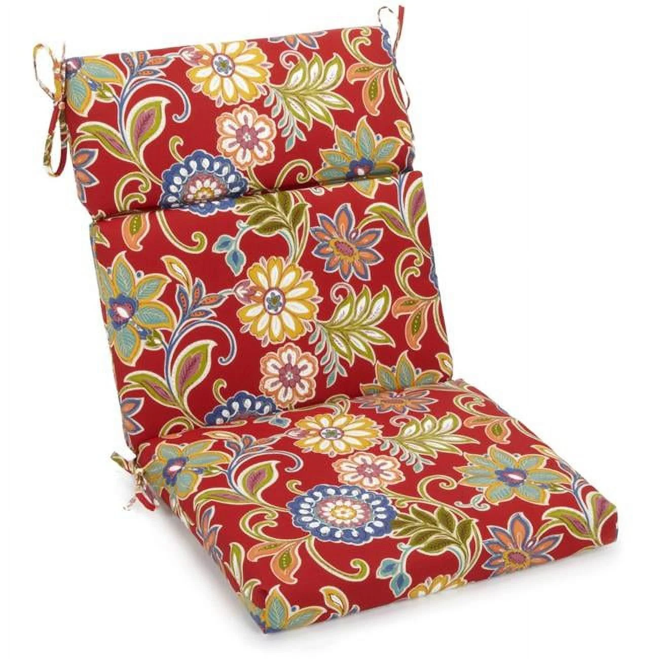 22 x 45 in. Spun Polyester Patterned Outdoor Squared Seat & Back Chair Cushion, Alenia Pompeii