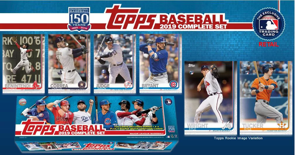 2019 Topps Baseball Complete Set- 700 2019 Topp Series 1 & Series 2 Baseball Trading Cards | 5 Rookie Variation Cards