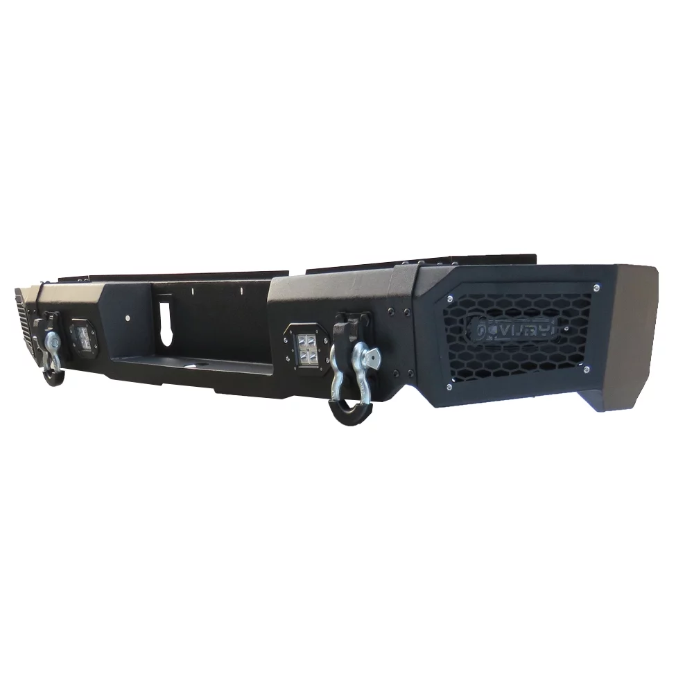 Ronghui Fits for 2013-2018 Dodge Ram 1500 New Steel Black Rear Bumper w/LED Lights & D-Rings